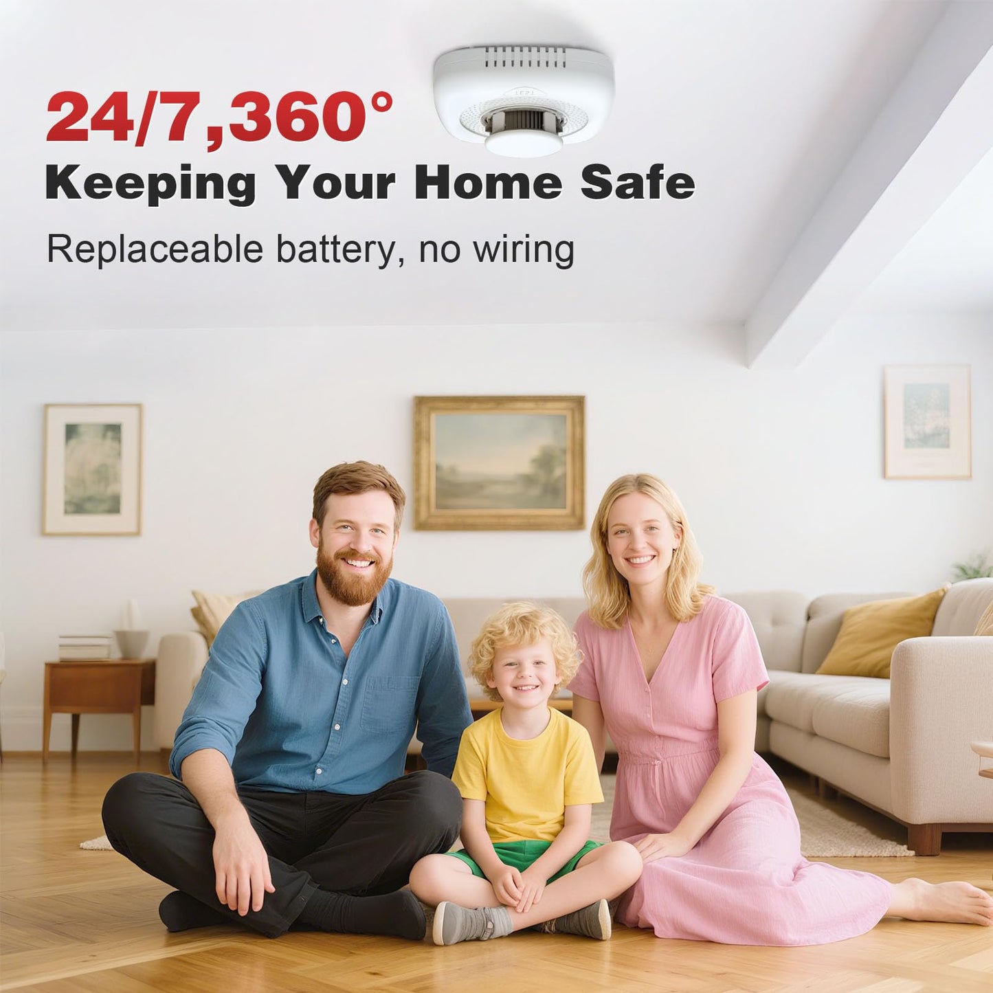 SHYEEH Smoke Detector, Fire Alarms Smoke Detectors, Smoke Alarm Battery Powered, Portable Smoke Detectors with LED Indicator, MY-S05, 4 Packs