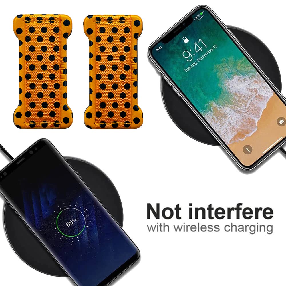 Wuoji Phone Grip Holder For Hand, Universal Finger Strap Phone Holder, Finger Selfie Grip Compatible With Most Smartphones (Blac