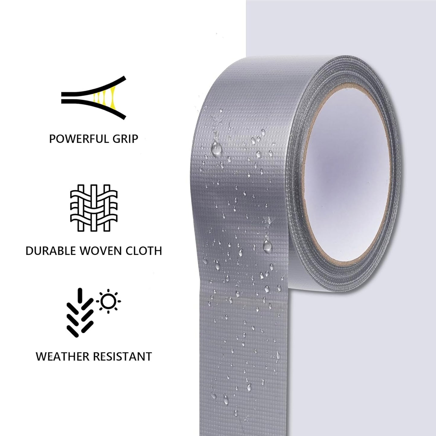 Duct Tape Heavy Duty Waterproof, 30 Yards x 2 Inch, 12 Roll Pack Duct Tape Bulk, Strong, All-Weather, No Residue, Silver