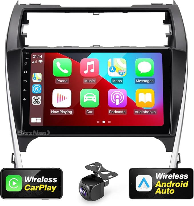 SizxNanv for Android Compatible with Wirelessly Carplay Android Auto,Car Radio Stereo Bluetooth Navigation GPS WiFi FM/AM ...