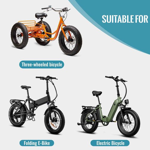 Hycline E-Bike Fat Tire Replacement Set: 26x4.0 Inch Folding Bicycle Tires Plus Bike Tubes and Tire Levers Compatible with Urban Street Mountain or 3-Wheel Bikes (2 Pairs)