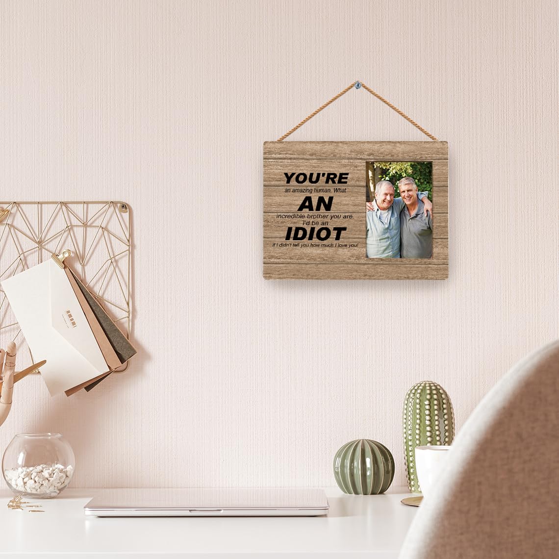 Yorhifa Brother Picture Photo Frame, Funny Brother Fathers Day Birthday Gifts for Christmas From Sister, You're An Amazing Human Photo Picture Frames 4x6