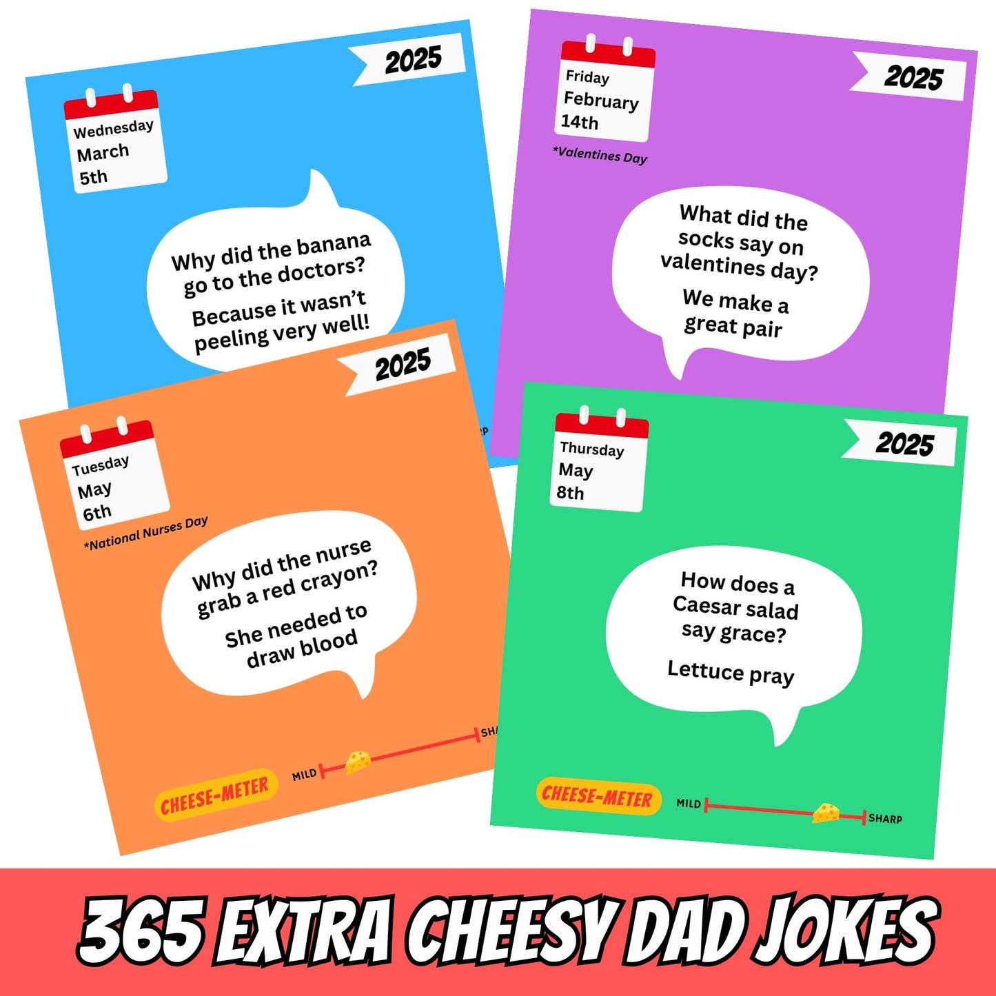 Dad Joke Desk Calendar 2025 - Funny Gifts for Dad, Page a Day Desk Calendar with 365 Daily Dad Jokes, White Elephant Gifts, Fathers Day Dad Gifts, Gifts for Men, Stocking Stuffers, Dad Christmas Gifts