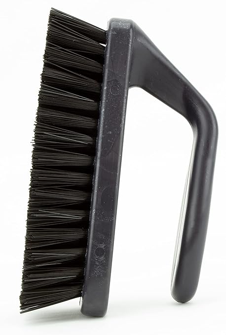 SPARTA Heavy Duty Scrub Brush, Hand Brush with Iron Shape Handle Design for Scrubbing Kitchen Pots and Pans or Bathroom Sink and Shower, 6 Inches, Black, Twin
