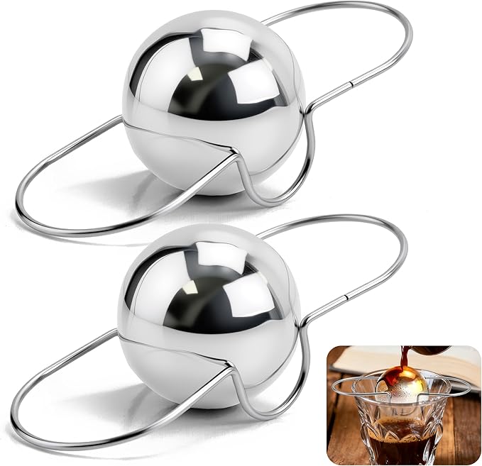 Upgrade 2 Pack Espresso Frozen Ball for Espresso Coffee, Stainless Steel Espresso Chilling Ball Espresso Cooler Espresso M...