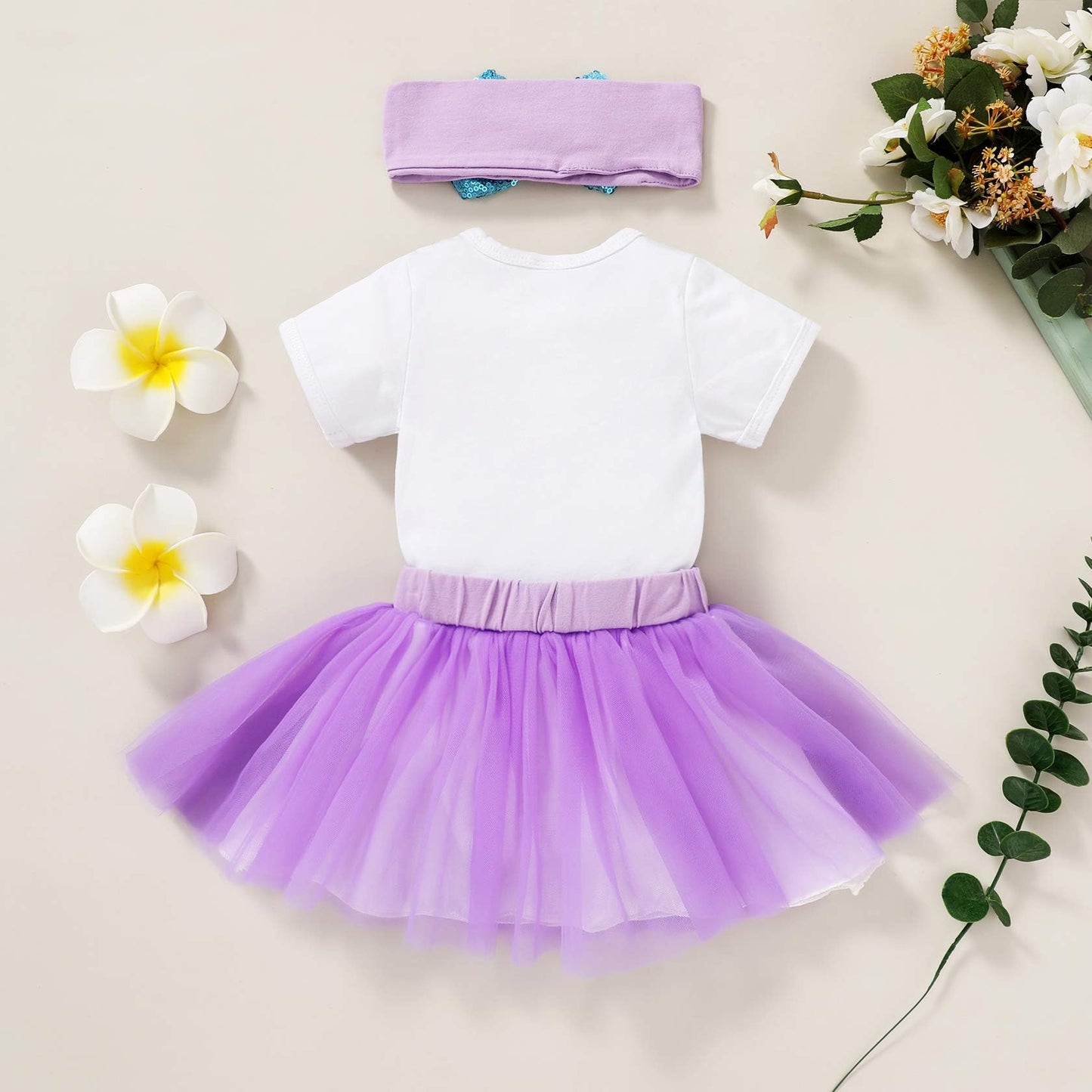 YOUNGER TREE Newborn Baby Girls My 1st Birthday Dress Infant Shiny Printed Sequin Bowknot Tutu Princess Dress (White, 12-18 Months)