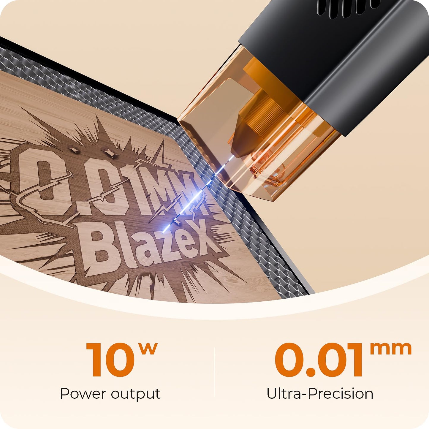 BlazeX M3 10W Laser Engraver Machine with Smart Camera, Class 1, 0.01mm High Precision Laser Cutter and Engraver Machine for Wood Metal Glass Leather, with Enclosure Honeycomb Engraving Materials