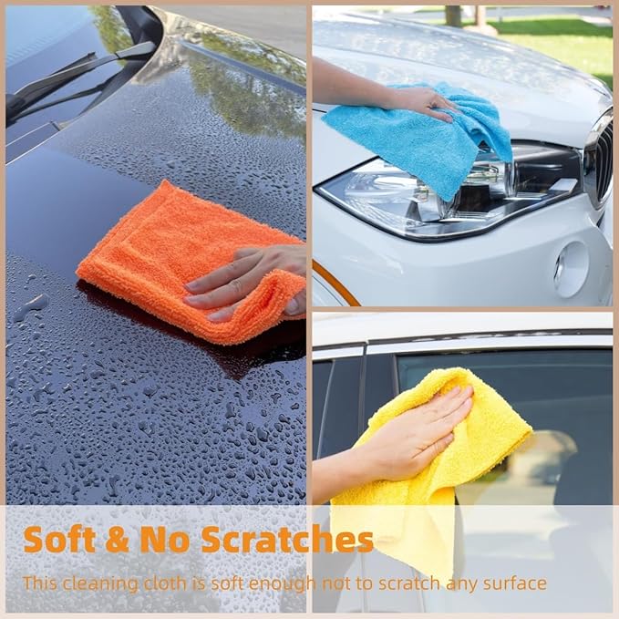LIVOS 30 Pack Microfiber Cleaning Cloth, 14"x18" Microfiber Towels for Cars, Lint Free Cleaning Rags for House, Kitchen, Window