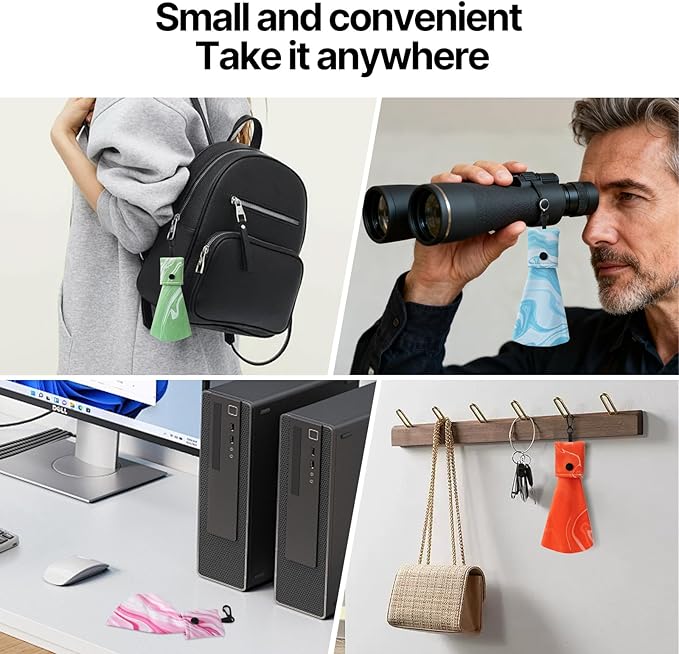 Colorful Glasses Cleaning Cloth Microfiber Wipes Portable Keychain Eyeglasses Lens Cleaner Cloth Wipe for Sunglasses Jewelry Electronics Camera