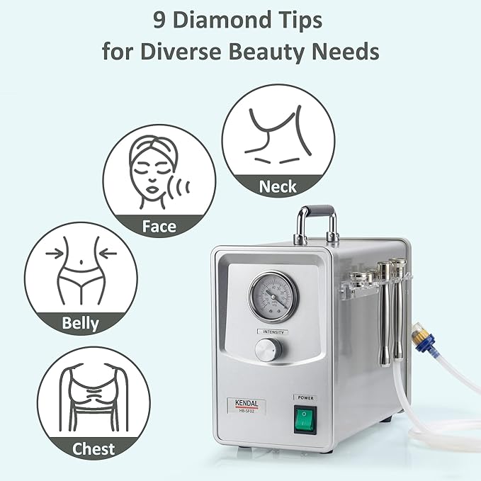 Kendal Professional Diamond Microdermabrasion Machine, Quality Dermabrasion Facial Spray Skin Care Beauty Device with Power Suction PWSF02