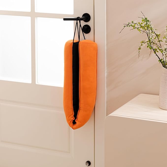 Sunolga Door Draft Stopper Blocks Hot and Cold Air with Removable Washable Cover for Bottom of Door, All-Season Seal for Noise, Light, Dust, Door Sweep for Gaps Up to 3", Home Essentials, 38", Orange