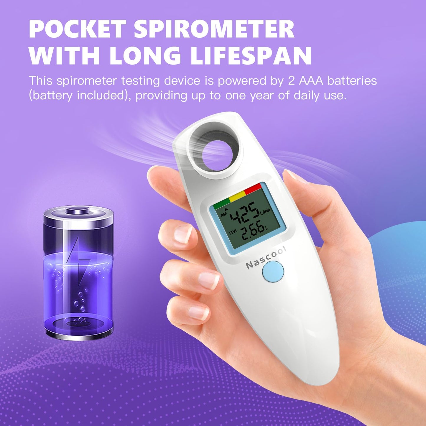 Digital Peak Flow Meter,Home Medical with Tracking Software Manually Recording-Accurate & Reliable Spirometer for Asthma COPD Adult Kids