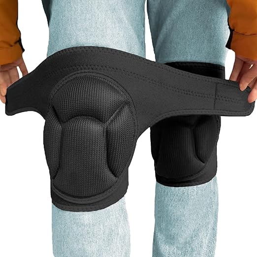 Work Knee Pads for Cleaning Gardening, Adjustable Foam Kneepad with Elastic Straps for Scrubbing Floors, Crawling Knee Cushion with Soft Inner Liner for Housekeeping Weeding Planting for Christmas, Black XL