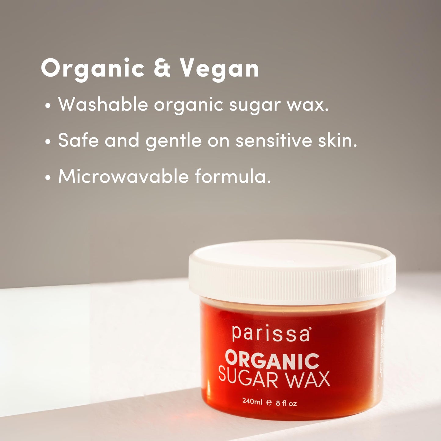 Parissa Organic Sugar Wax Kit for Legs & Body | USDA Certified, Vegan, Hypoallergenic, Microwavable & Water-Washable | Gentle &
