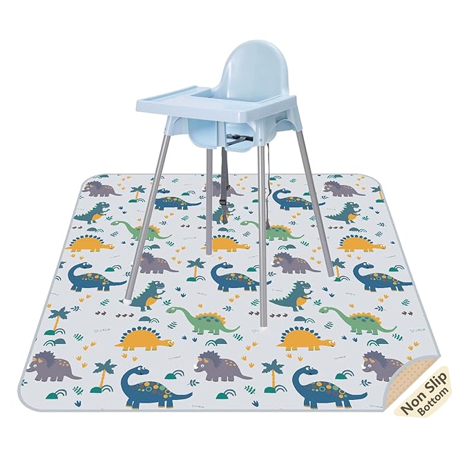 Splat Floor Mat for Under High Chair/Arts/Crafts by CLCROBD, 51" Waterproof Anti-Slip Food Splash Spill Mess Mat, Washable...
