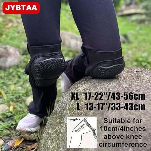 Men & Women Work Knee Pads for Gardening Hunting Flooring, Safety Knee Protector with Soft Shell Foam Cushion for Mechanic, Roofing, Construction, Kneepads for Tile, Concrete Floor for Christmas, Black XL (1 Pair)