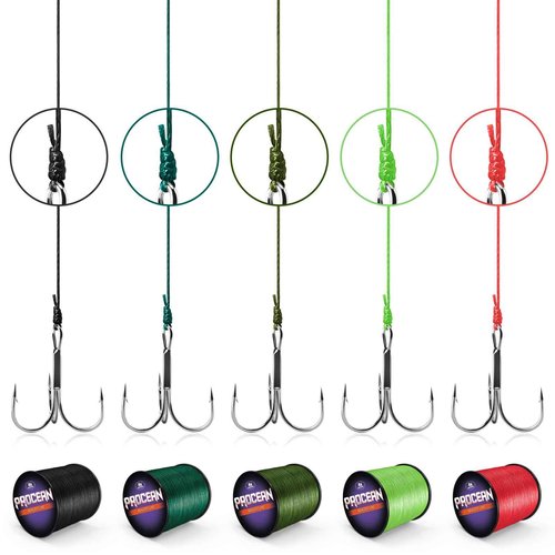 Procean 100% PE 4 & 8 Strands Braided Fishing Line, 6-300 LB Sensitive Braided Lines, Super Performance and Cost-Effective (Black, 300LB(136Kg) 1.0mm-1093Yds(8Strands))