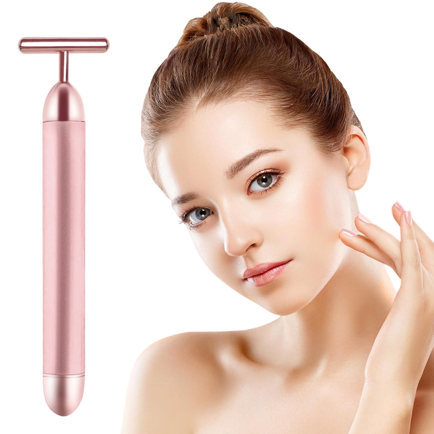 Face Massage Tool Electri Facial Lifting Toning Sculpting Device T Shape Beauty Bar Mini Microcurrent Vibration Massager Wand Fa