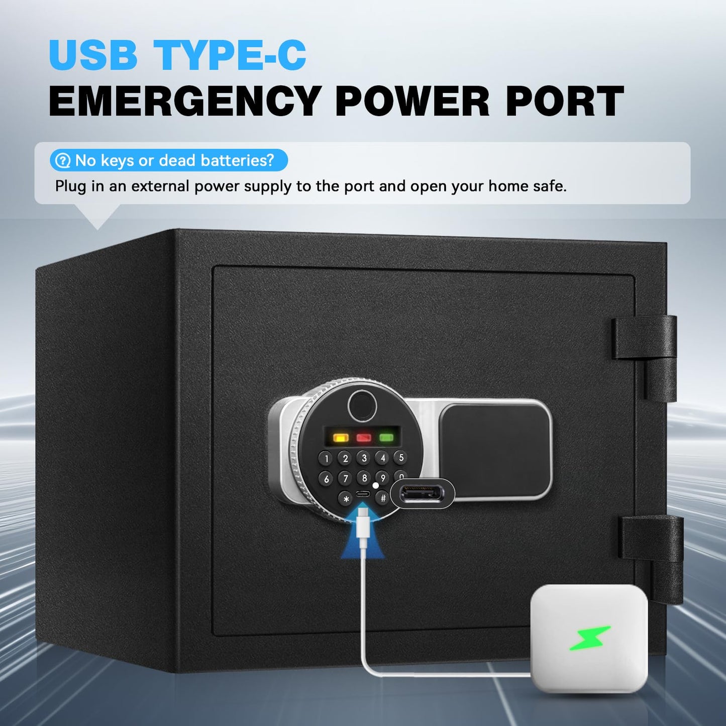 Fdsutvit 2.0 Cu Ft Fireproof Safe for Home, Safe Box with Biometric Fingerprint Lock, Digital Keypad, Removable Shelf & Keys, Home and Office Use Document Box