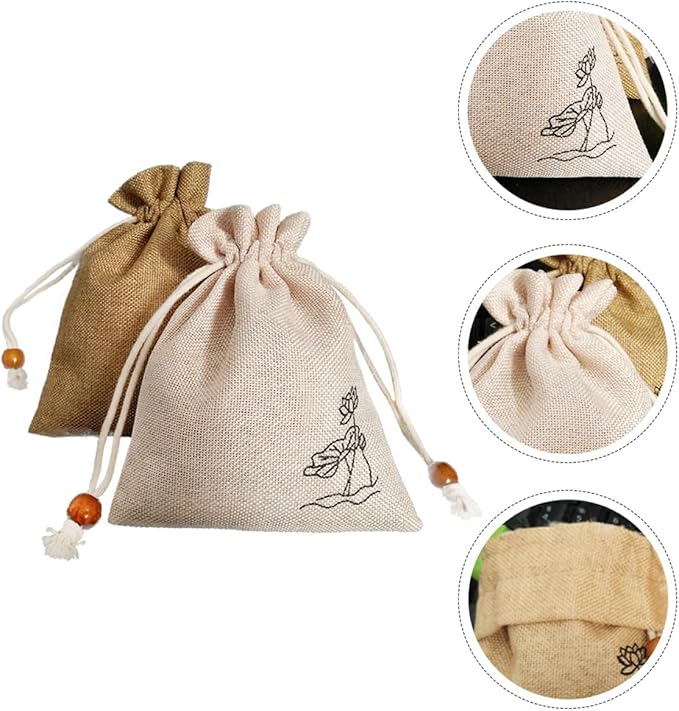 2Pcs Natural Dried Lavender Cotton Linen Sachets Air Freshener Bag for Closet Car with Floral Fragrance and Random Color and Scent 2pcs Random Color