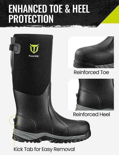 TIDEWE Puncture Proof Work Boots Men (Black, Size 7-13)