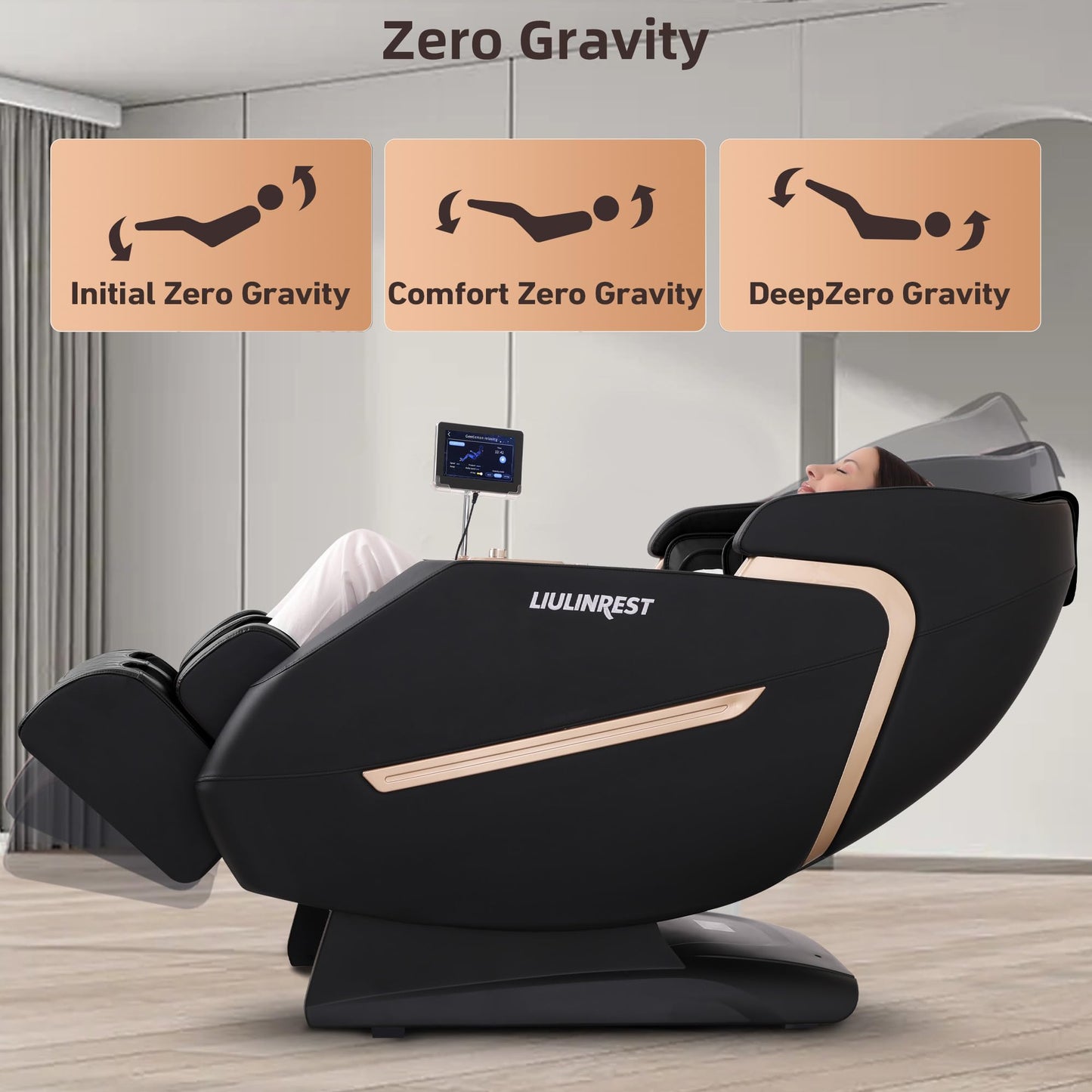 LIULINREST 2026 4D Massage Chair Full Body, Zero Gravity Massage Chair with SL-Track & Heating, Massage Shiatsu Recliner Chair with Smart Voice Control, Touchable Screen, Airbags, Foot Rollers (BLACK)