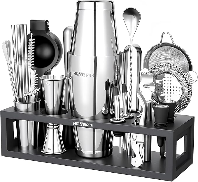 HMYBAR® Mixology Bartender kit | Cocktail Shaker Set | Boston Shaker Set, 20/28 OZ | Martini Making Set for Home Bar. Tota...