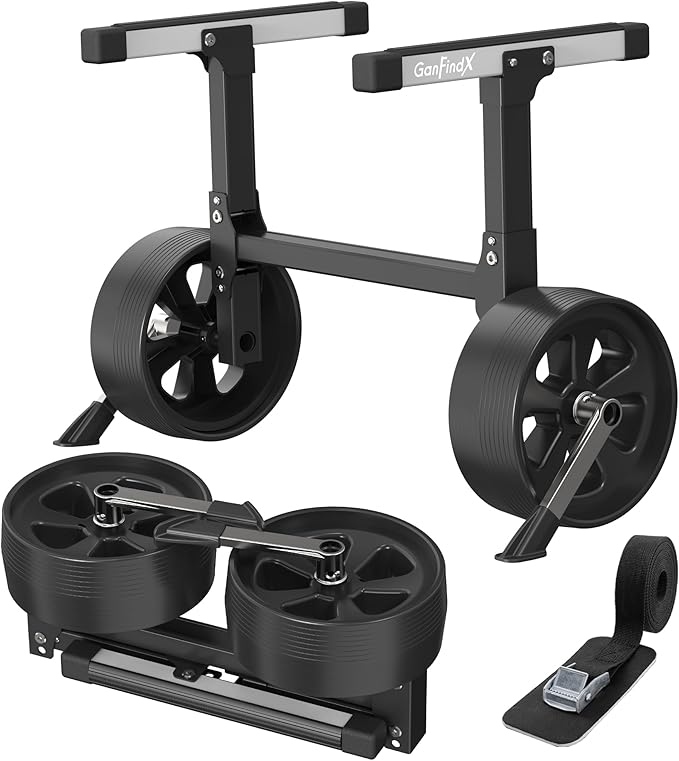 GanFindX Kayak Cart Heavy-Duty Aluminum Foldable Kayak Canoe Trolley with Adjustable Elastic Straps | Portable Lightweight...