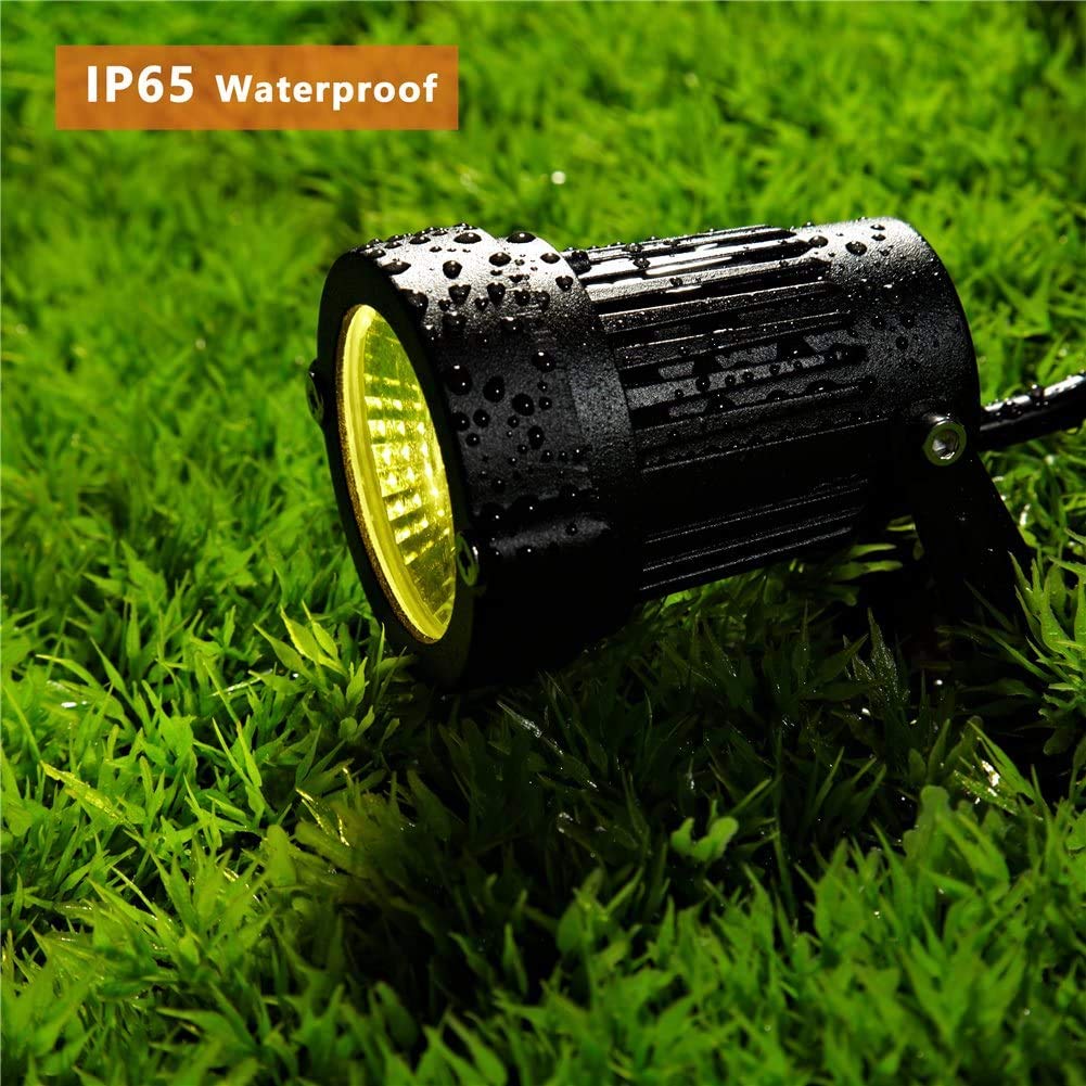 Z LED Landscape Lights,5W Outdoor Pathway Garden Yard Spotlight,IP65 Waterproof Garden Floodlight,Outdoor Spotlight with Stake,UL Cord 5-ft with Plug 3500K Warm White(Pack of 4)