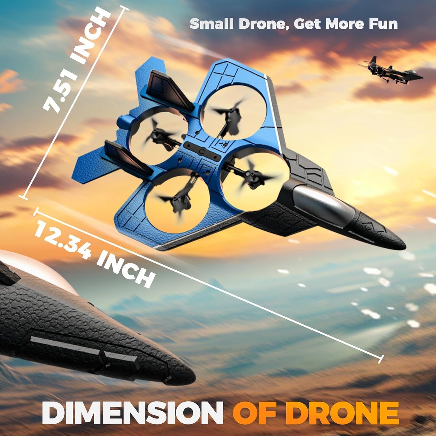 SMILESSKIDDO RC Fighter Airplane丨F-22 Raptor Mini Drone Remote Control Jet Plane Stunt Drone for Adults & Kids Toy with Light Gift for Kids Beginner