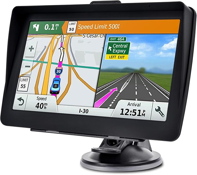 GPS Navigator for Car2025 Latest 7-Inch Lifetime Free North America Map Updates, Speed Limit Alerts, and Red Light Camera ...