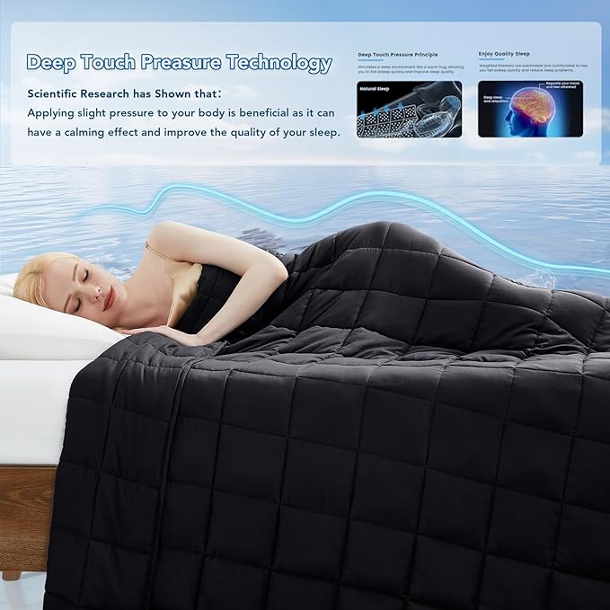 Topcee Weighted Blanket for Adults (25 lbs, 60" x 80") Queen Size Soft Cooling Heavy Blanket Sleeping, Apply to 240-260 lbs Body, Thick Breathable Blanket with Glass Bead, Easy Care
