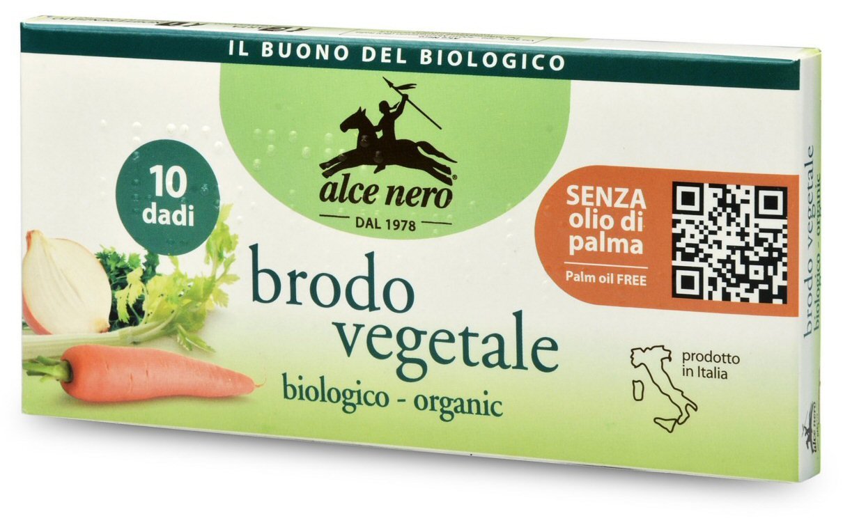 Alce Nero: "Brodo Vegetale" Organic Bouillon Cubes Pack of 10, 10g Each Pack of 4 [ Italian Import ]
