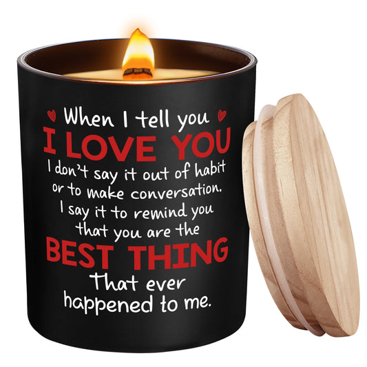 Anniversary Wedding, Birthday Gifts for Her Him - Love Romantic Gifts for Wife, Girlfriend, Boyfriend, Husband, Couples - Lavender & Vanilla Scented Candle