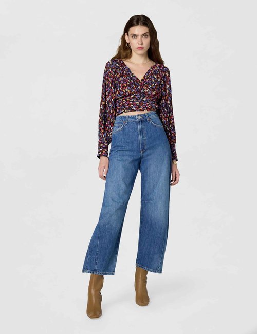 ASTR the label Women's pernilla top, Blue red Ditsy, S