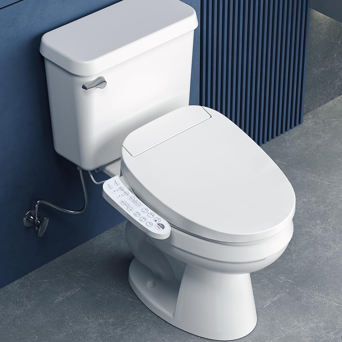 Aquonderful Heated Bidet Toilet Seat Round, Electric Smart Toilet Seat with Unlimited Warm Water, Warm Air Dryer, Remote Control, Vortex Wash, Night Light, Soft Close Lid, White