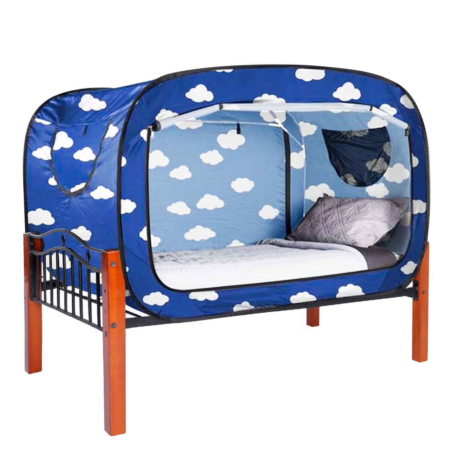 ANC POP Bed Tent Twin Bed Canopy Tents Portable Dream Tent for Kids and Adult Indoor Sleeping Tents with 2 Doors Breathable Private Space Tents, Cloud
