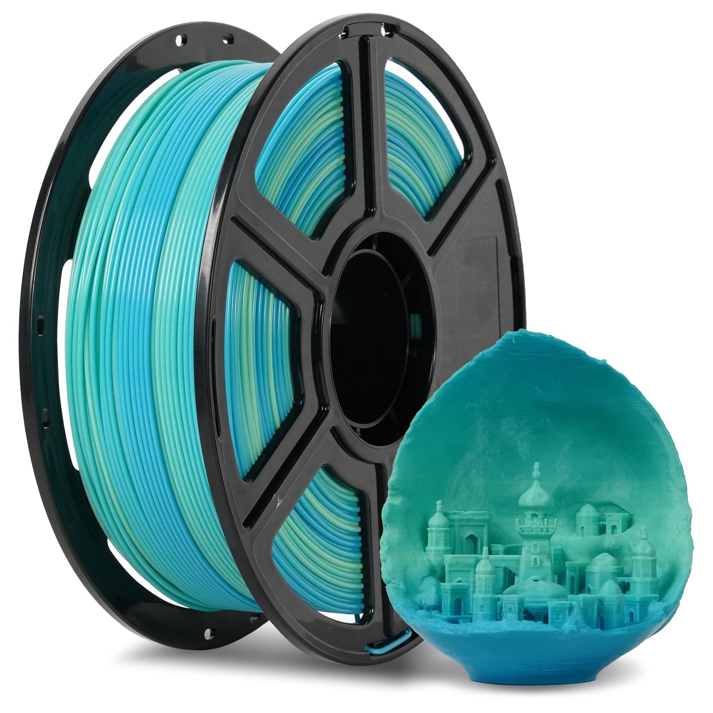 Flashforge Pla Filament 1.75Mm +/- 0.02Mm Blue To Yellow Gradient, Smooth Color-Changing 3D Printer Filament 1Kg (2.2Lbs) Spool,