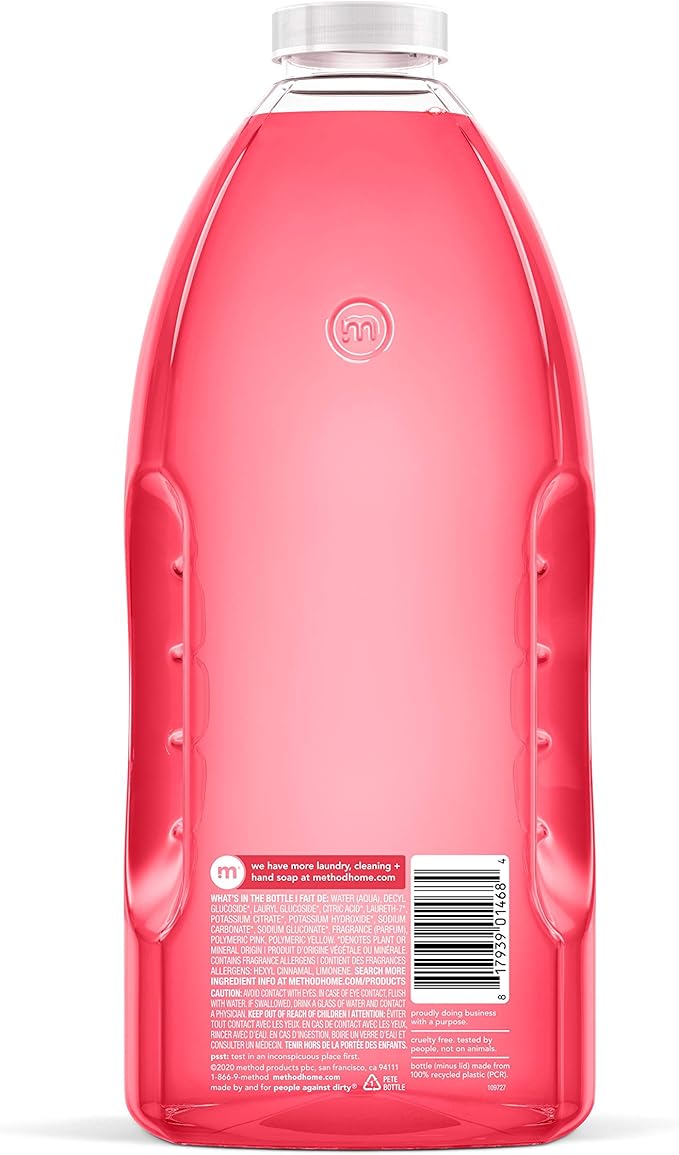 Method All-Purpose Cleaner Refill, Pink Grapefruit, Perfect for Most Counters, Tiles, Stone, and More, 68 Fl Oz bottles, (Pack of 6)