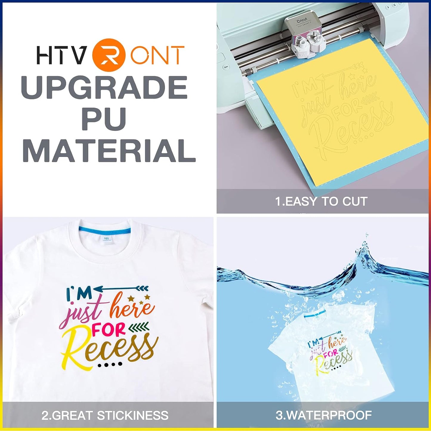 HTVRONT Gold HTV Heat Transfer Vinyl Bundle: 36 Pack 12" x 10" Iron on Vinyl for T-Shirt, Heat Transfer Vinyl Compatible with Cricut Cutting Machine, Silhouette Cameo or Heat Press Machine