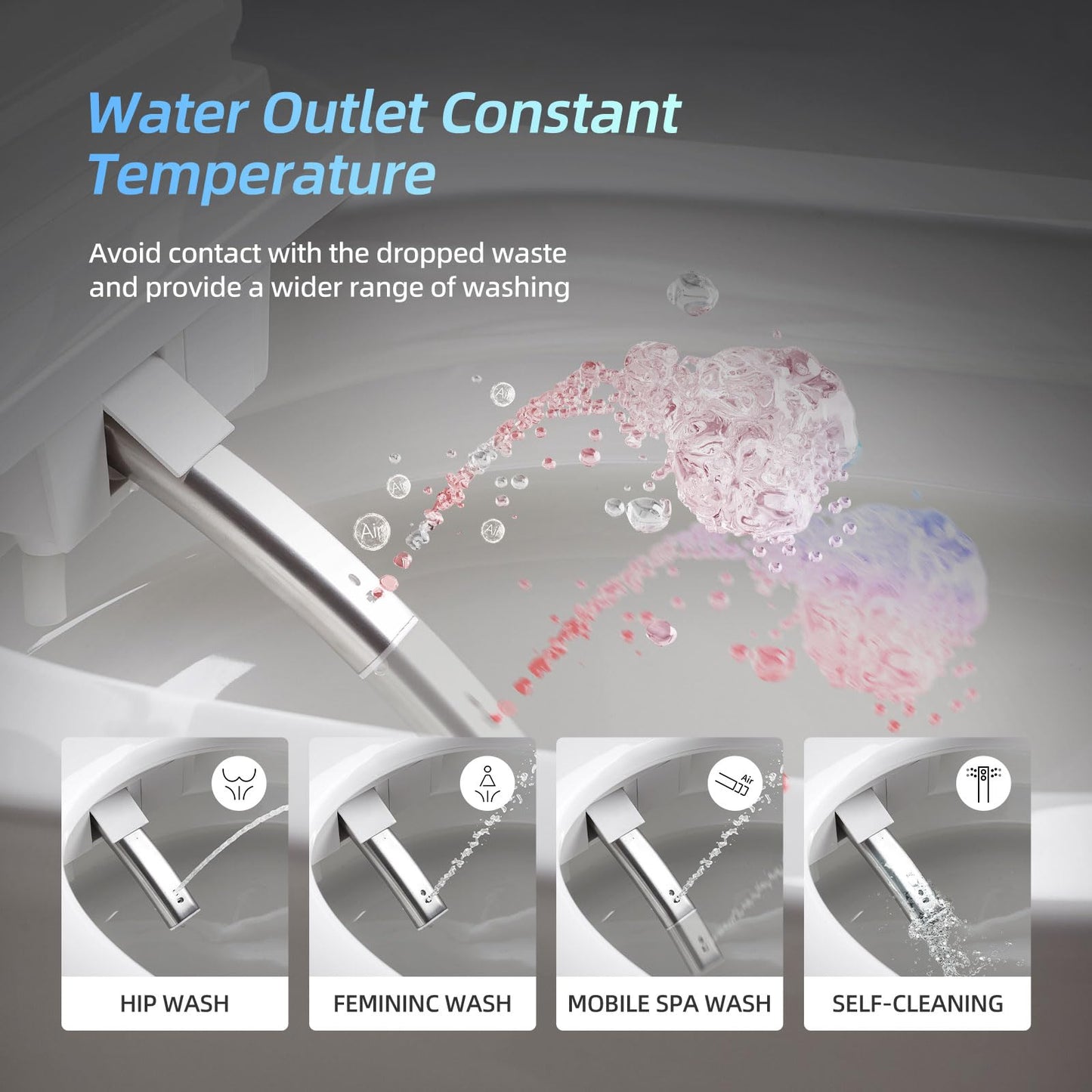 VIPOOO Smart Toilet with Bidet Built In- U-Widening Heated Seat, Foam Shield, Automatic Modern Intelligent Toilet With User Definition, Foot Sensor Flush, Warm Water Dryer VIP-U02PRO