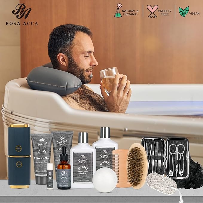 Valentines Day Gifts for Men, 14 Pieces Grooming Set, Hydrating Skin Care Set, Beard Kit Spa Set, Bath & Body Care Kit, Boyfriend, Dad, Anniversary Gifts, Birthday, Christmas, Father's Day