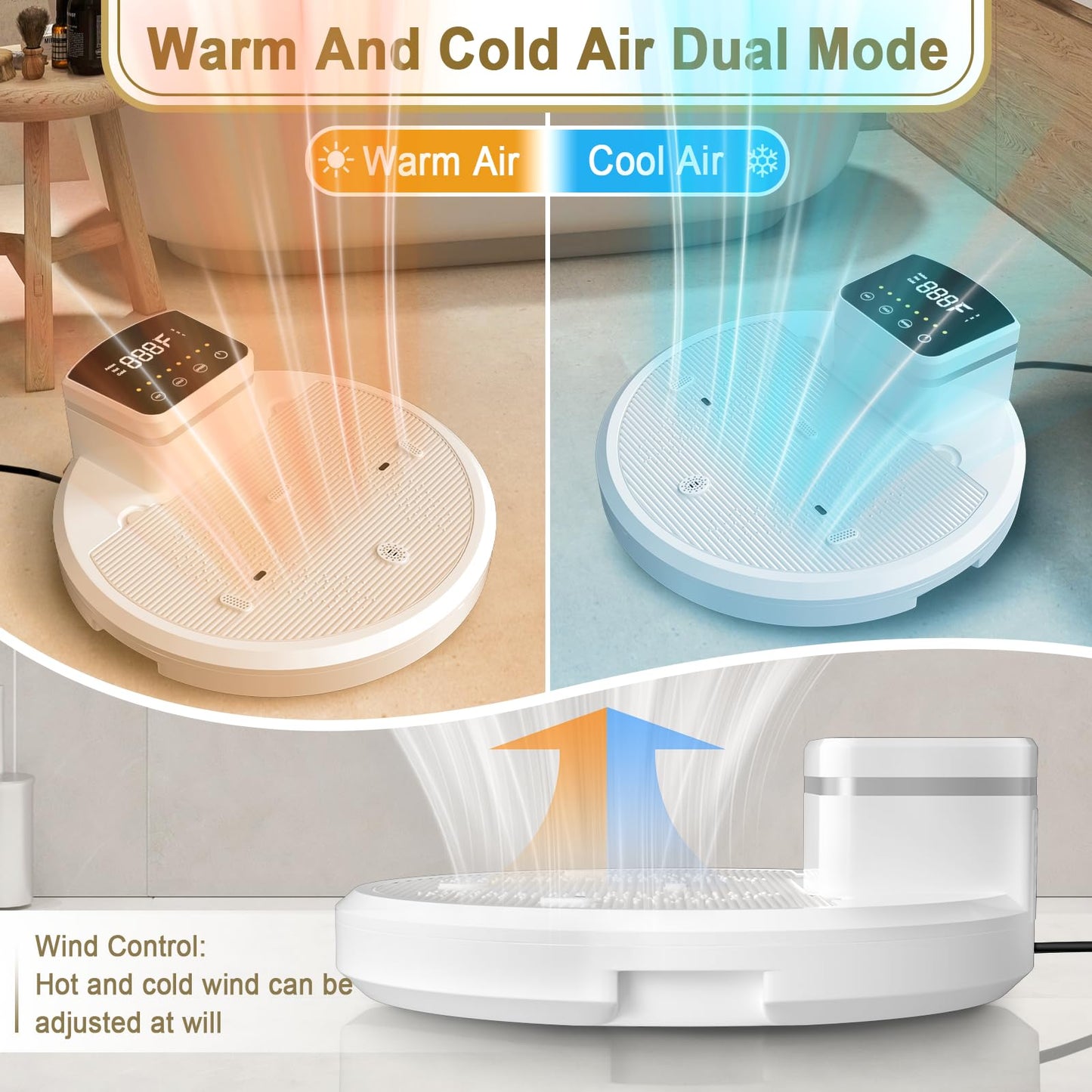 ZELLOXY Full Body Dryer After Shower for Bathroom, Waterproof Shower Dryer with Pre-Warm, Anti-Slip Foot Pad and Intelligent Touch Screen