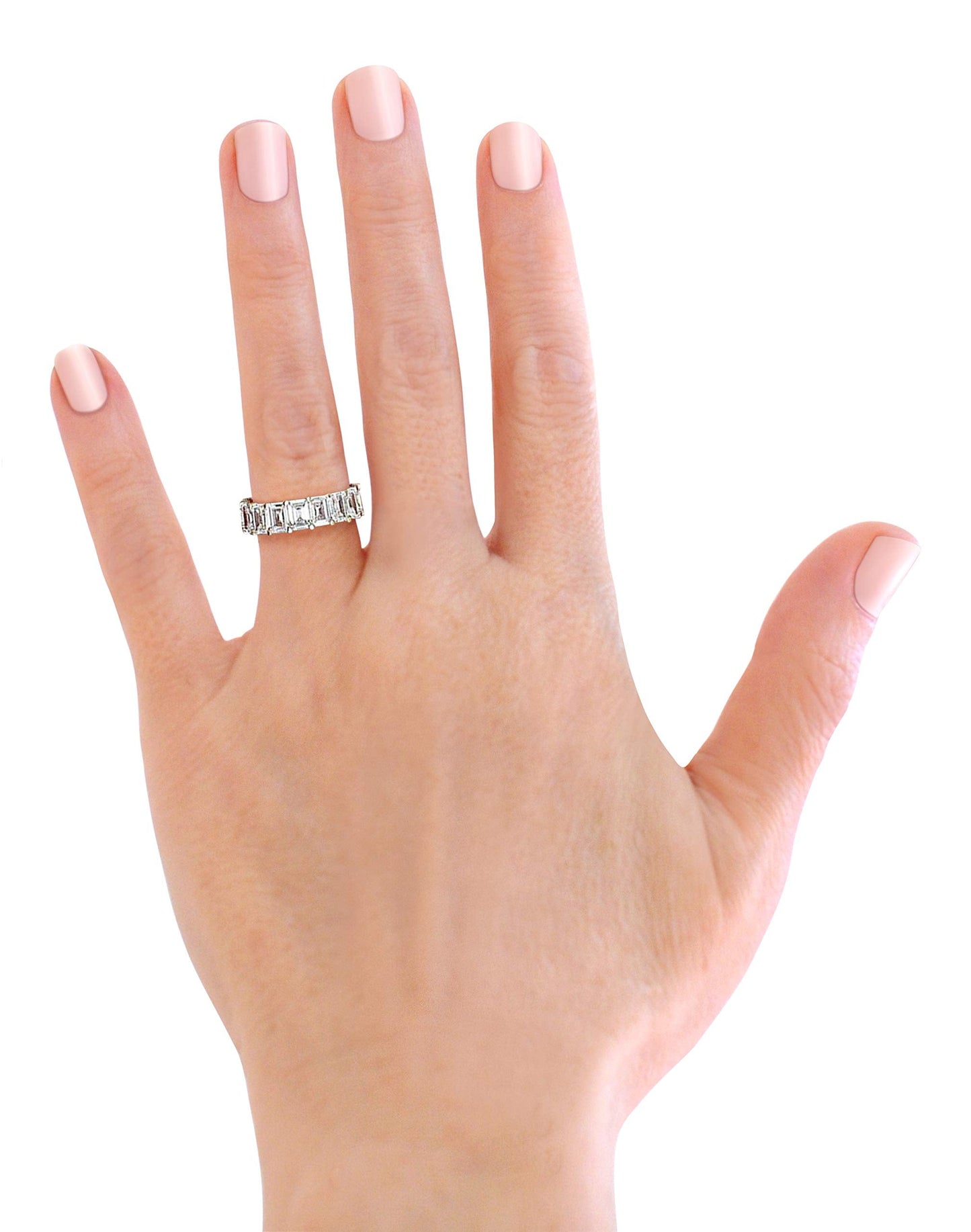 Savlano 18K White Gold Plated Cubic Zirconia 4x4MM Square Princess Cut Eternity Ring Band for Women Men (7)