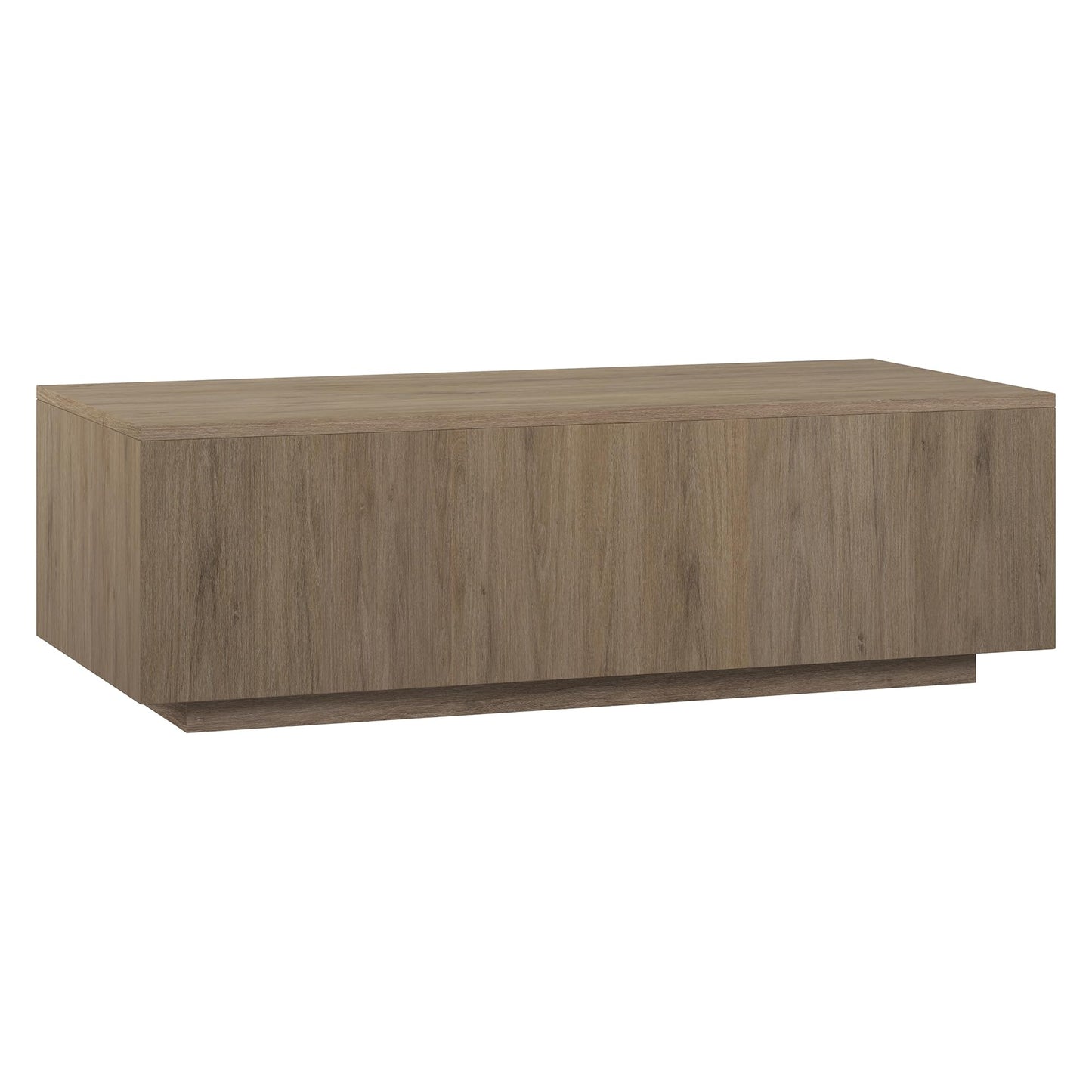 Henn&Hart 48" Rectangular Low-Profile Wood Coffee Table for Living Room, Family Room, or Office, Weathered Gray