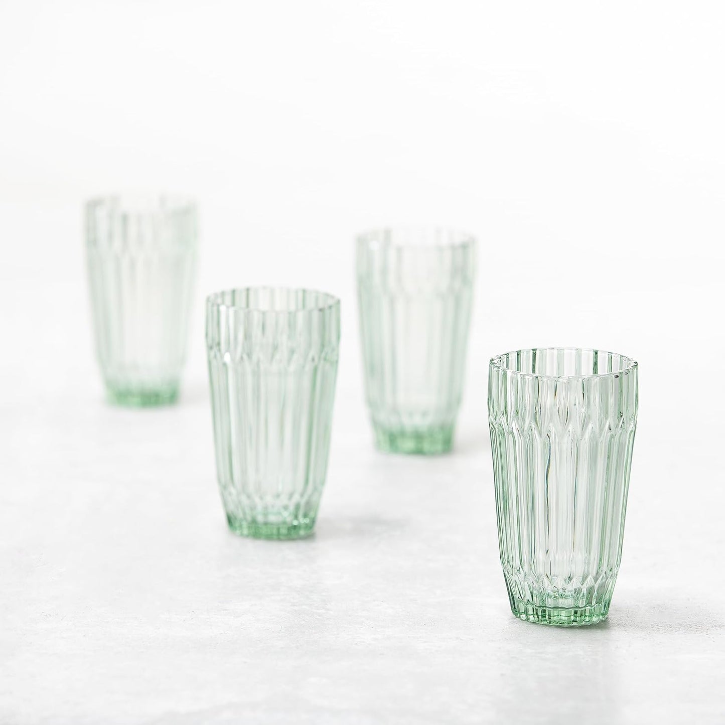 Fortessa Archie Glass Drinkware, Iced Beverage Glass (Set of 6), 14.8 Ounce, Sage