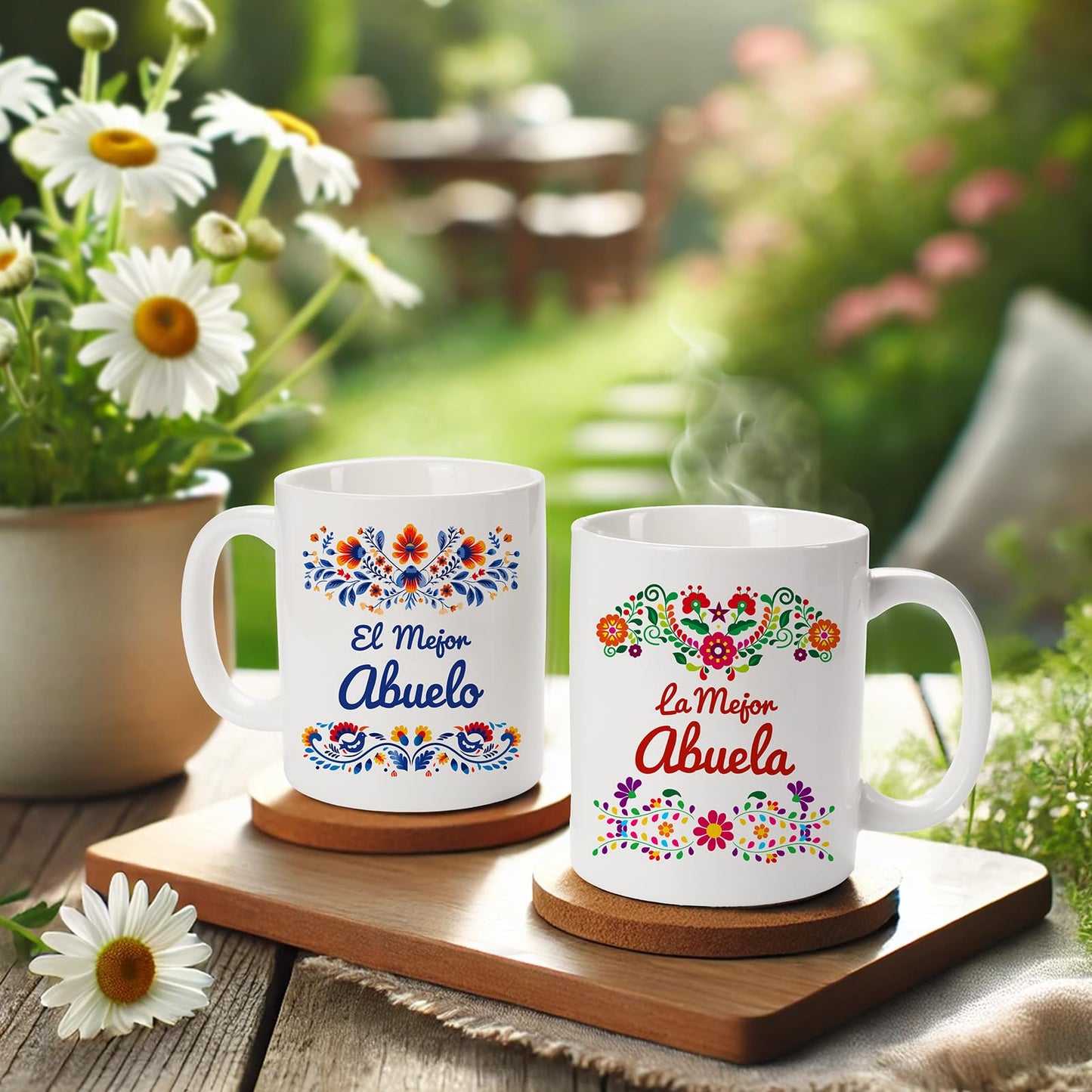 Breezy Valley Grandparents Gifts for Grandma Grandpa from Grandkids - Grandma and Grandpa Birthday Gifts, Regalos Para Abuela Abuelo Gifts In Spanish, Best Grandma Grandpa Coffee Mugs Cup