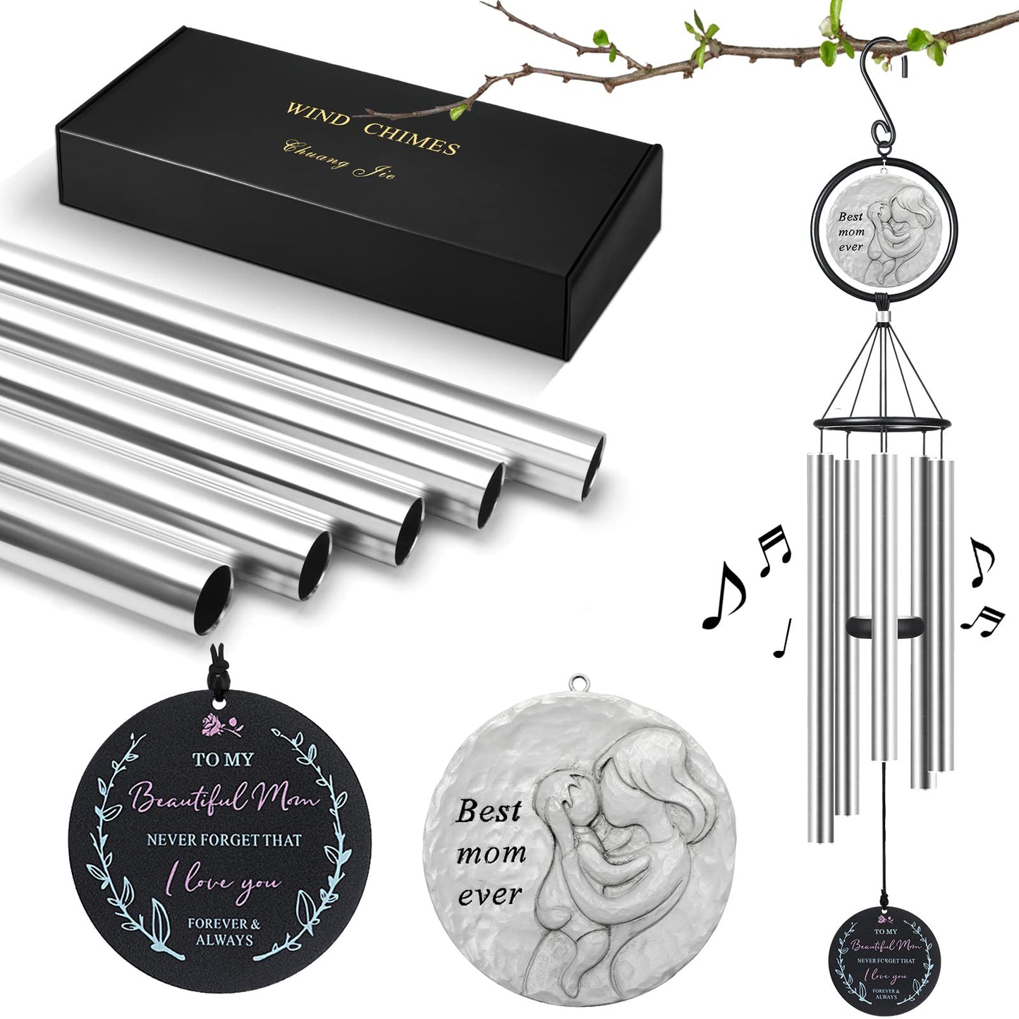 Gifts for Mom from Daughter Son Kids,Birthday Gifts for Mom, Perfect Present for Mothers of All Ages, 36” Outdoor Wind Chimes
