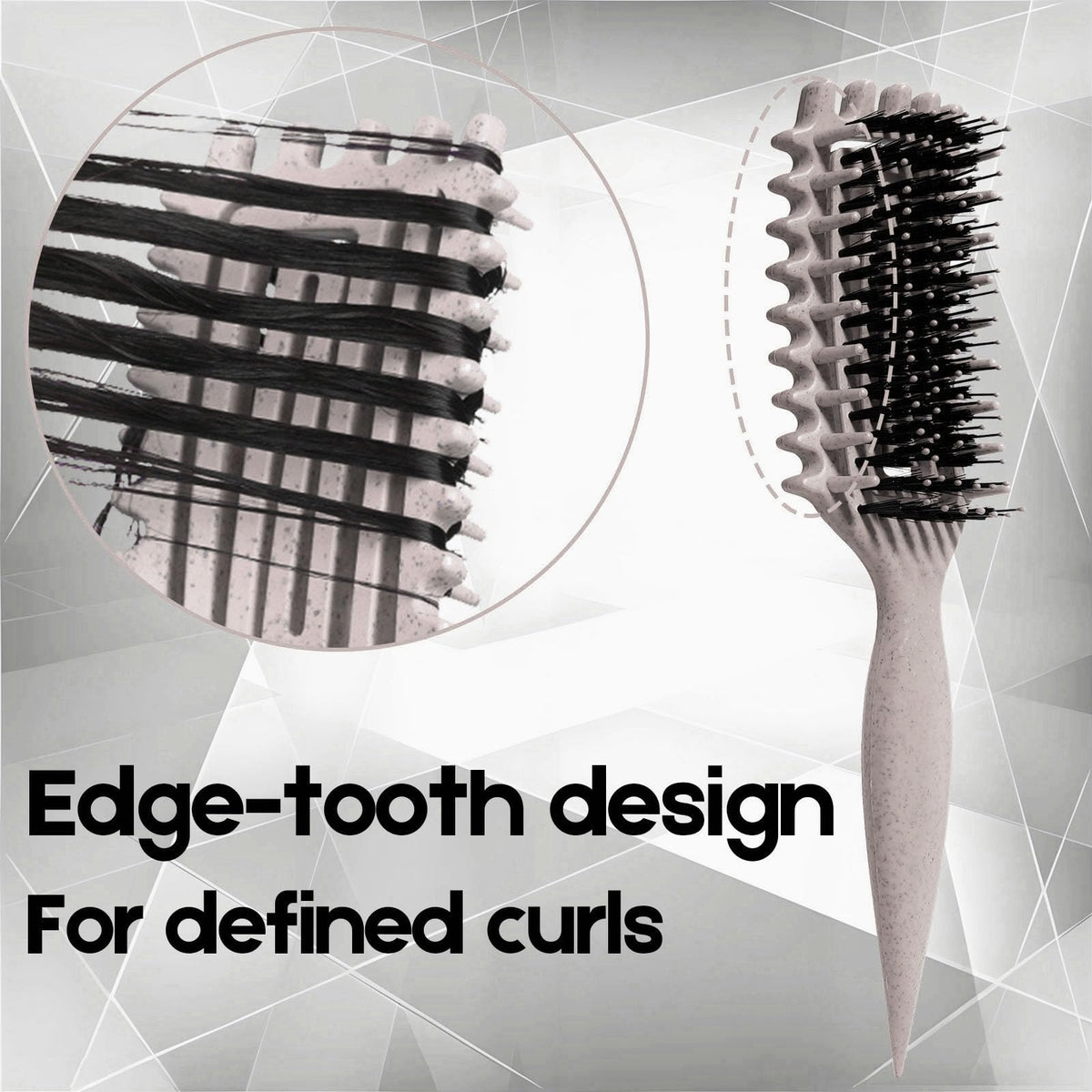 Curly Hair Brush Candybrush Curl Defining Brush for Detangling Shaping and Defining Curls for Women, Men, Wet & Dry Hair (Beige)