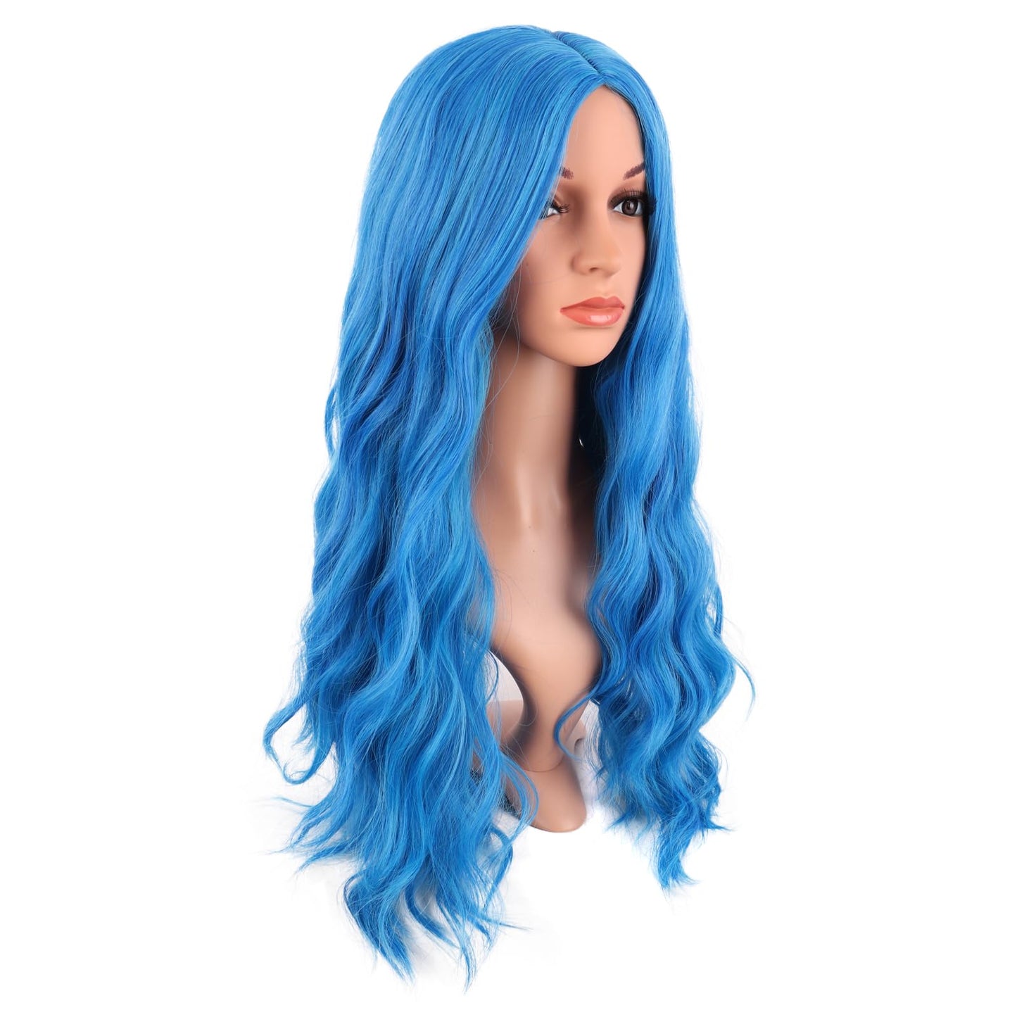 MapofBeauty 28 Inch/70 cm Long Wavy Middle Part with No Bangs Synthetic Fiber Curly Fashion Women Party Cosplay Wig (Mixed Vivid